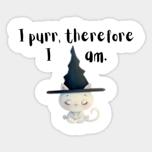 Meditating Witch Cat Sticker